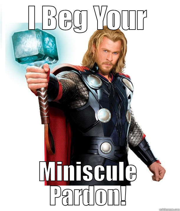 I BEG YOUR MINISCULE PARDON! Advice Thor