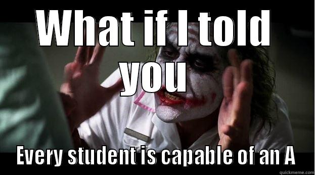 WHAT IF I TOLD YOU EVERY STUDENT IS CAPABLE OF AN A Joker Mind Loss