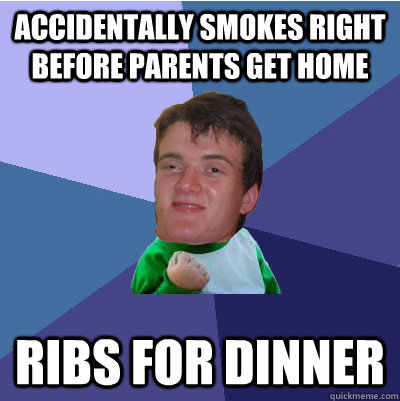 accidentally Smokes right before parents get home Ribs for dinner  