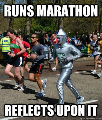 Runs marathon Reflects upon it - Runs marathon Reflects upon it  Ridiculously Photoelectric Guy