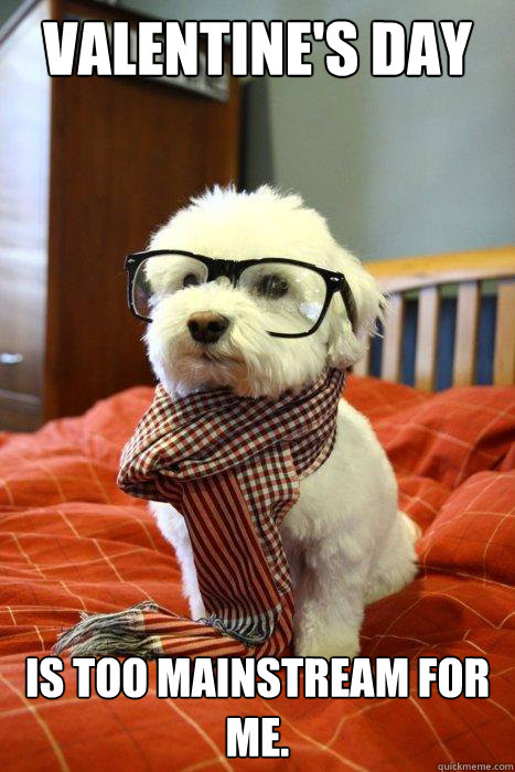 Valentine's Day  is too mainstream for me.  Hipster Dog