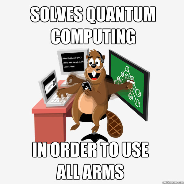 Solves quantum computing In order to use all arms  Programming beaver