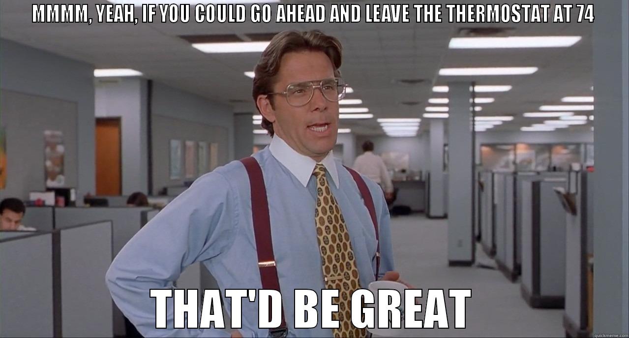 OFFICE SPACE TEMP - MMMM, YEAH, IF YOU COULD GO AHEAD AND LEAVE THE THERMOSTAT AT 74 THAT'D BE GREAT Misc