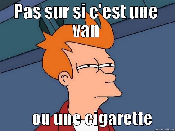 PAS SUR SI C'EST UNE VAN            OU UNE CIGARETTE       Futurama Fry