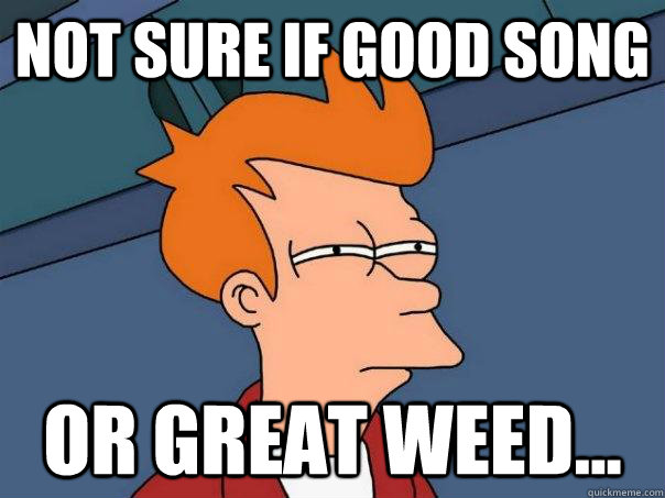 Not sure if good song Or great weed...  Futurama Fry