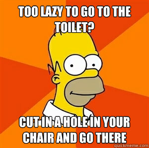 Too lazy to go to the toilet? Cut in a hole in your chair and go there - Too lazy to go to the toilet? Cut in a hole in your chair and go there  Advice Homer