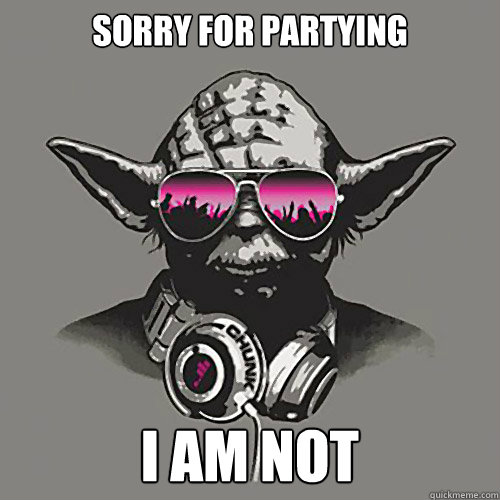 Sorry for partying I am not - Sorry for partying I am not  Rookie DJ Yoda