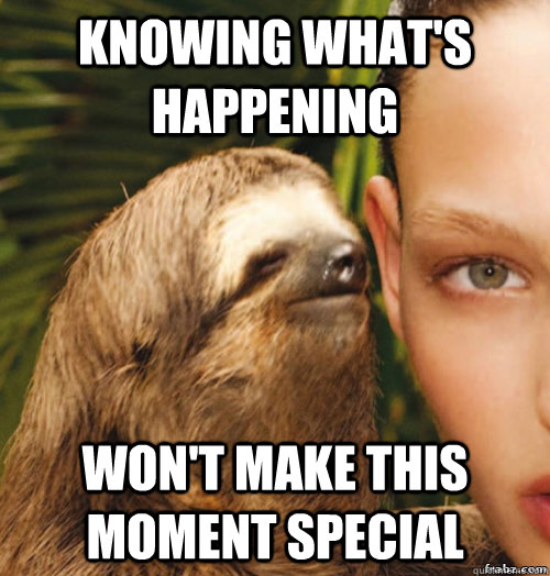 knowing what's happening won't make this moment special  rape sloth