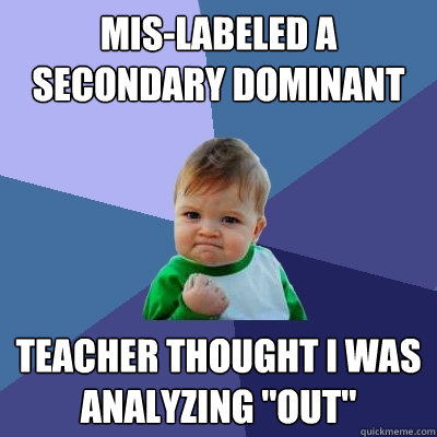 Mis-labeled a Secondary dominant teacher thought i was analyzing 