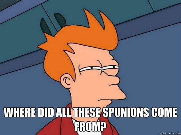  Where did all these spunions come from?  Futurama Fry