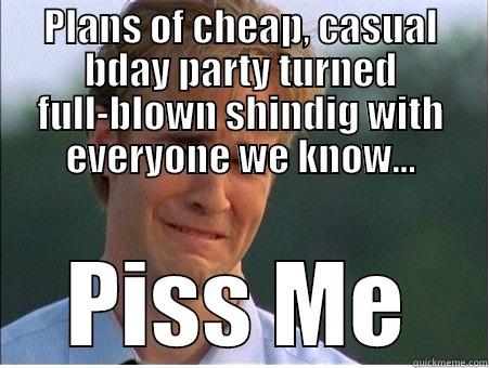 PLANS OF CHEAP, CASUAL BDAY PARTY TURNED FULL-BLOWN SHINDIG WITH EVERYONE WE KNOW... PISS ME 1990s Problems