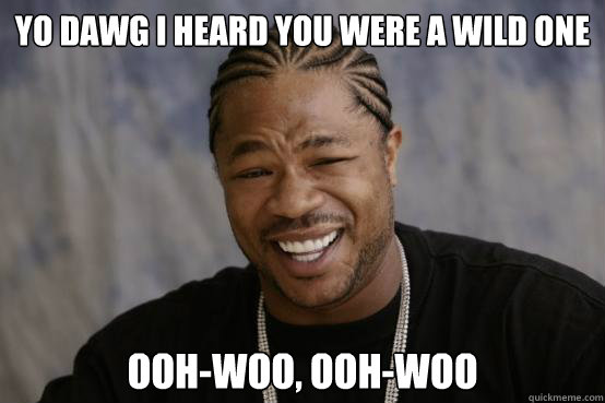 YO DAWG I HEARD YOU WERE A WILD ONE OOH-WOO, OOH-WOO  YO DAWG