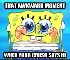 That awkward moment when your crush says Hi - Faces! - quickmeme
