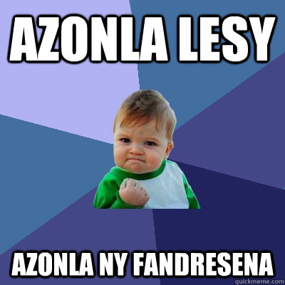 Azonla lesy azonla ny fandresena - Azonla lesy azonla ny fandresena  Success Kid