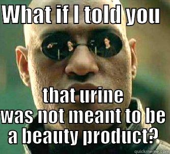 piss off - WHAT IF I TOLD YOU   THAT URINE WAS NOT MEANT TO BE A BEAUTY PRODUCT? Matrix Morpheus