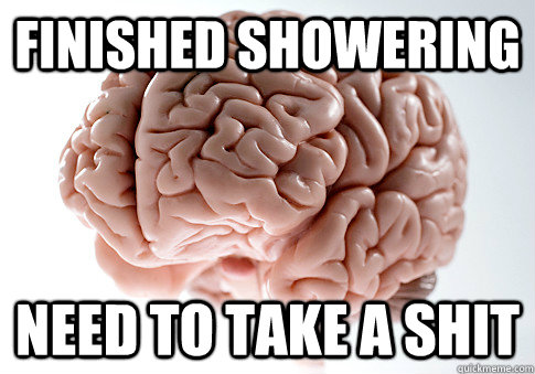 FINISHED SHOWERING NEED TO TAKE A SHIT  Scumbag Brain