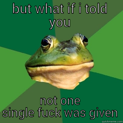 BUT WHAT IF I TOLD YOU NOT ONE SINGLE FUCK WAS GIVEN Foul Bachelor Frog