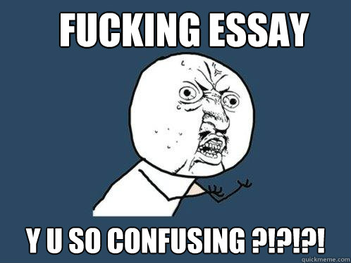 Fucking Essay y u so confusing ?!?!?!  Y U No