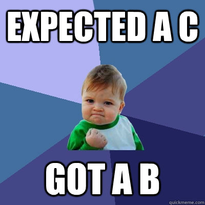 expected a c got a b  Success Kid