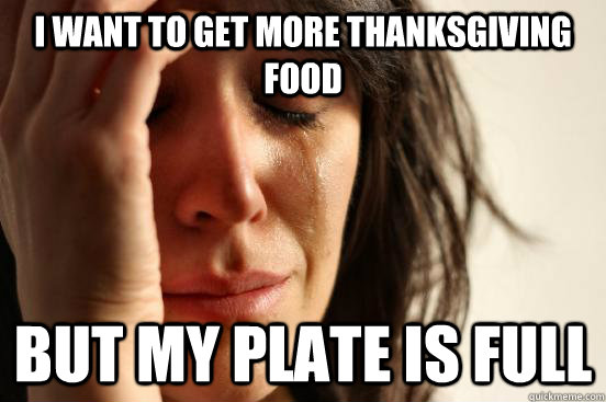 I want to get more Thanksgiving food But my plate is full  First World Problems