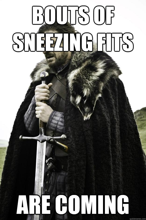 Bouts of sneezing fits are coming  Winter is coming