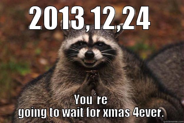 2013,12,24 YOU´RE GOING TO WAIT FOR XMAS 4EVER. Evil Plotting Raccoon