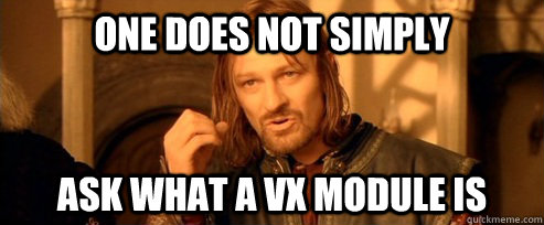 One does not simply ask what a vx module is  One Does Not Simply