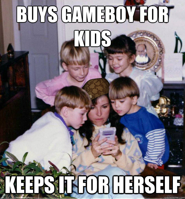 buys gameboy for kids keeps it for herself - buys gameboy for kids keeps it for herself  Misc