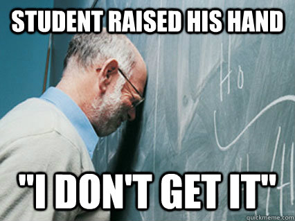 Student raised his hand 