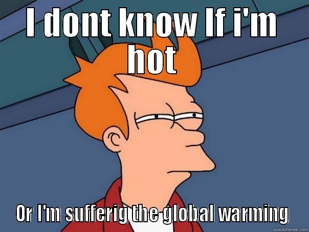 I DONT KNOW IF I'M HOT OR I'M SUFFERIG THE GLOBAL WARMING Futurama Fry