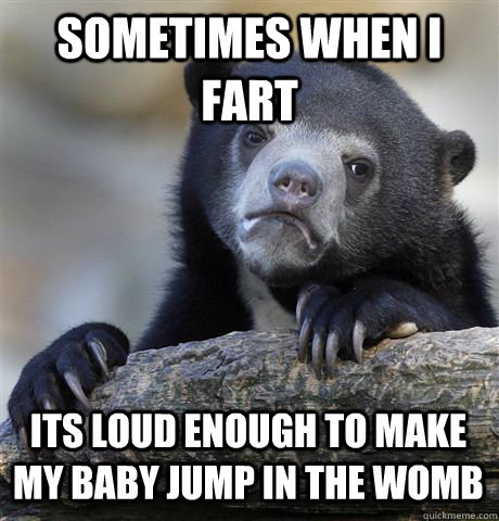 SOMETIMES WHEN I FART ITS LOUD ENOUGH TO MAKE MY BABY JUMP IN THE WOMB - SOMETIMES WHEN I FART ITS LOUD ENOUGH TO MAKE MY BABY JUMP IN THE WOMB  Confession Bear