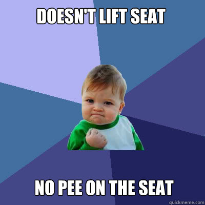 Doesn't lift seat no pee on the seat  Success Baby