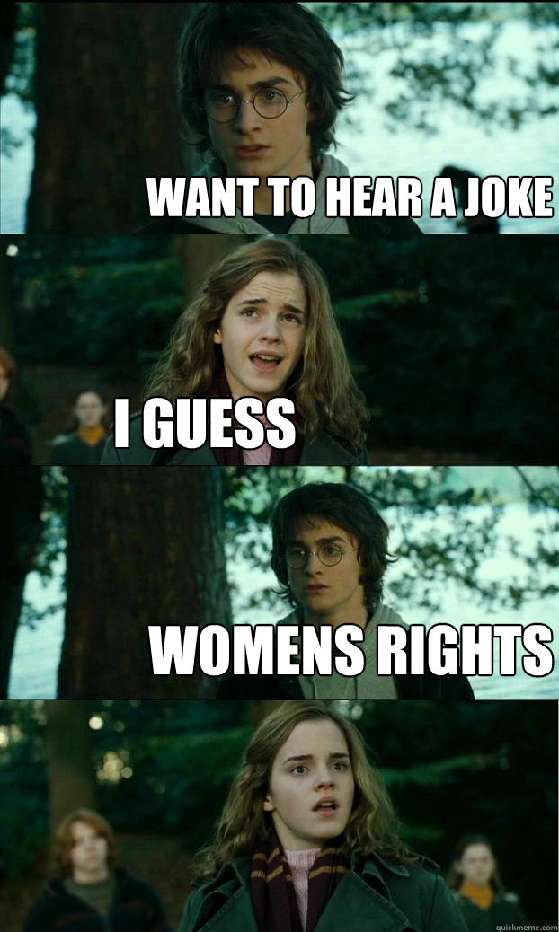 want to hear a joke i guess womens rights - want to hear a joke i guess womens rights  Horny Harry