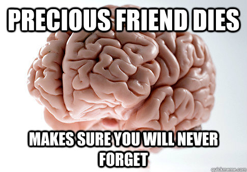 Precious friend dies Makes sure you will never forget - Precious friend dies Makes sure you will never forget  Scumbag Brain