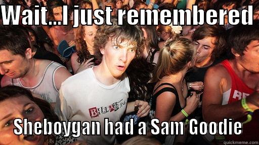 Sam Goodie in Sheboygan - WAIT...I JUST REMEMBERED  SHEBOYGAN HAD A SAM GOODIE Sudden Clarity Clarence