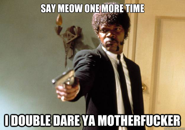 Say meow one more time i double dare ya motherfucker  Samuel L Jackson