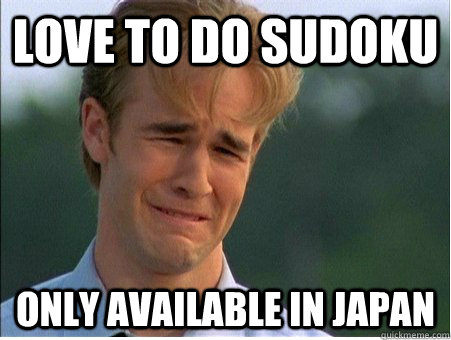 Love to do Sudoku Only available in Japan  1990s Problems