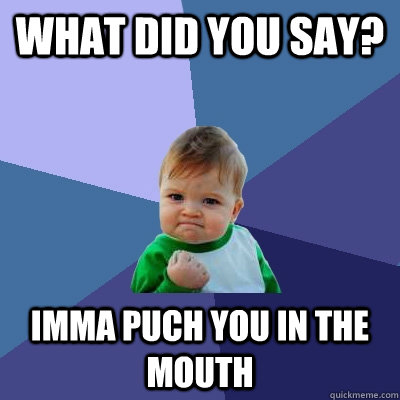 what did you say? imma puch you in the mouth  Success Kid
