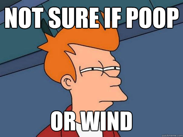 not sure if poop or wind  Futurama Fry