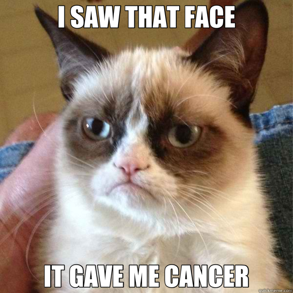 I SAW THAT FACE IT GAVE ME CANCER - I SAW THAT FACE IT GAVE ME CANCER  Reddits Angry Cat