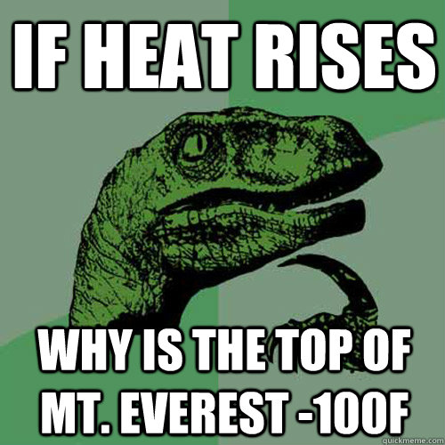 If heat rises why is the top of mt. everest -100f - If heat rises why is the top of mt. everest -100f  Philosoraptor
