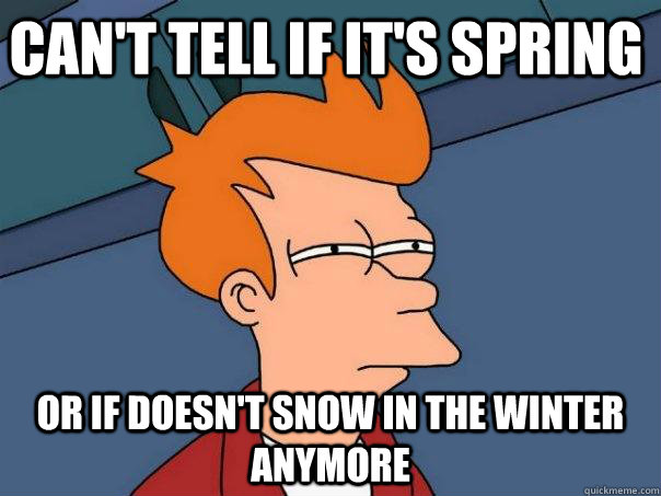 Can't Tell if it's spring Or if doesn't snow in the winter anymore  Futurama Fry