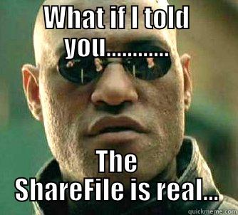 WHAT IF I TOLD YOU............ THE SHAREFILE IS REAL... Matrix Morpheus