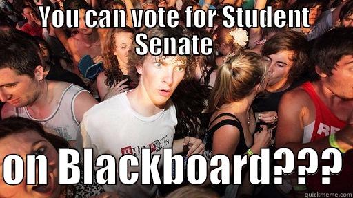 YOU CAN VOTE FOR STUDENT SENATE  ON BLACKBOARD??? Sudden Clarity Clarence