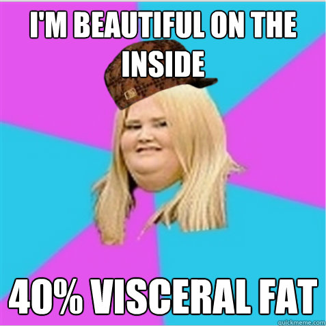 I'm beautiful on the inside 40% Visceral fat  scumbag fat girl