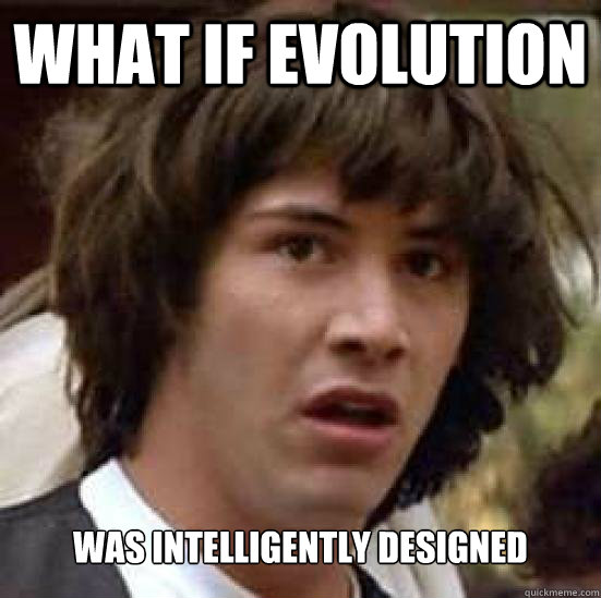 What if Evolution was intelligently designed  Conspiracy Keanu Snow