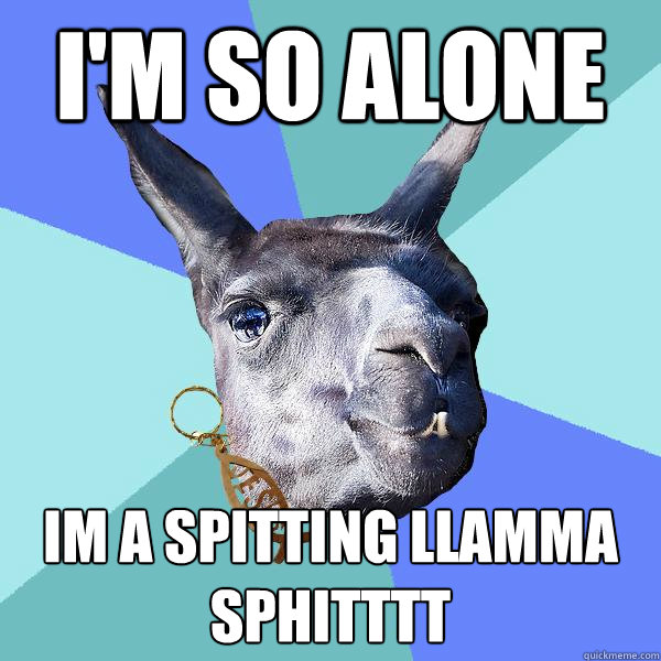 i'm so alone im a spitting llamma sphitttt  Christian Mama Llama