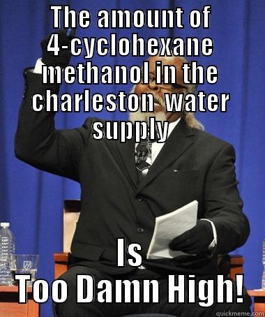 THE AMOUNT OF 4-CYCLOHEXANE METHANOL IN THE CHARLESTON  WATER SUPPLY IS TOO DAMN HIGH! The Rent Is Too Damn High