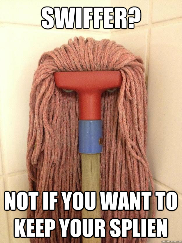 swiffer? not if you want to keep your splien  Insanity Mop