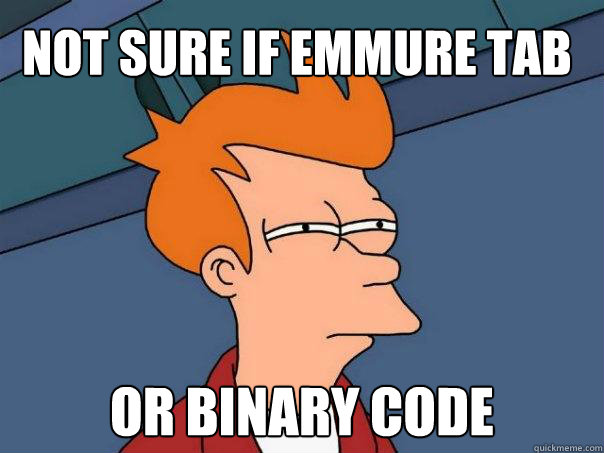 Not sure if Emmure tab Or binary code  Futurama Fry